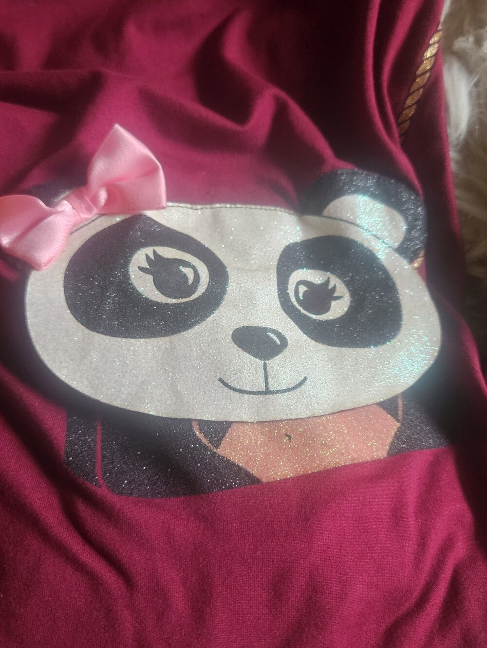 Girls' Long-Sleeve Magenta Panda Graphic Tee - Picture 2 of 4